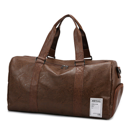 Large Capacity Simple Leather Duffle Bag