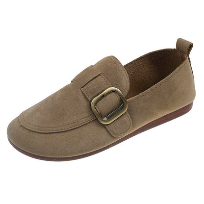 Retro Slip-on Shallow Mouth Flat Casual Shoes for Women