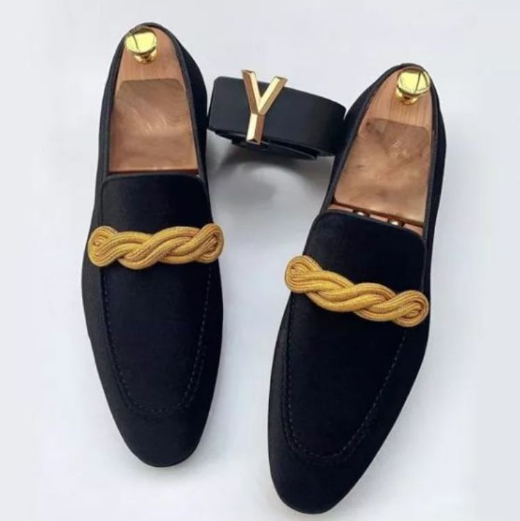 أحذية رجالية جديدة من جلد الغزال الرجعية الأعمال Slipon الرسمي الكلاسيكي