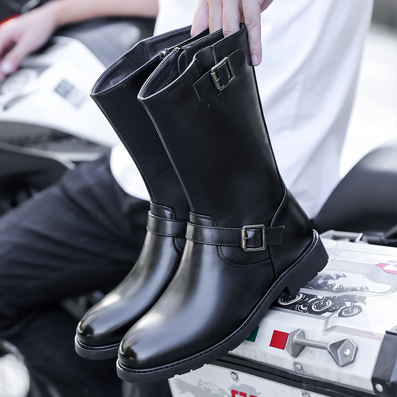Men's Side-zip Motorcycle Boots