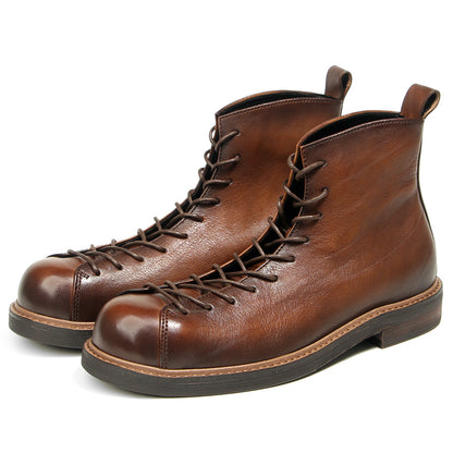 Men's Martin Boots Amekaji Work Genuine Leather Vintage Style