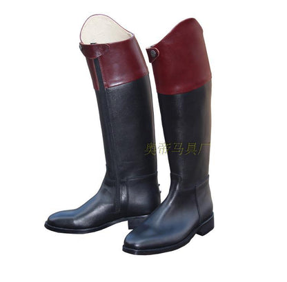 Contrasting color equestrian Women's riding boots
