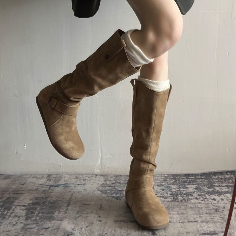 Womens Fashionable Vintage Denim Long Boots