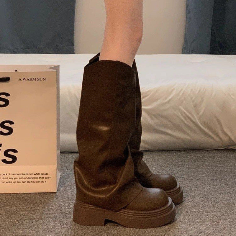 Women's Autumn New British Dress Autumn And Winter Boots Platform