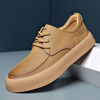 Casual Shoes Lace-up Lightweight Sole Leather Breathable Leather Shoes For Men