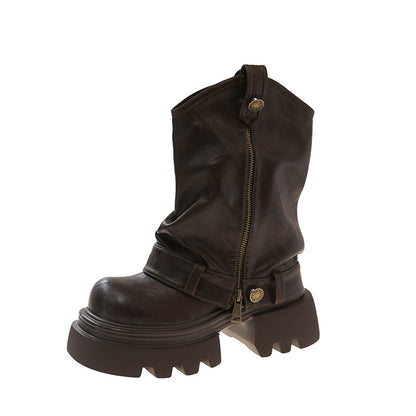 Retro British Style Platform Martin Boots for Women