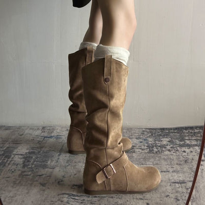 Womens Fashionable Vintage Denim Long Boots