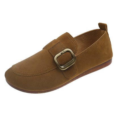 Retro Slip-on Shallow Mouth Flat Casual Shoes for Women
