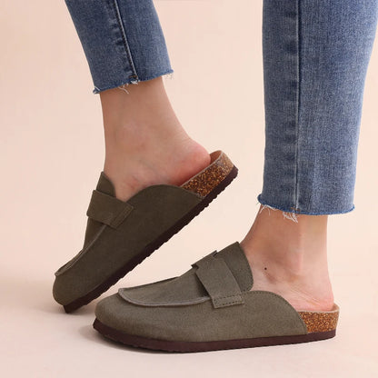 New 2024 Women Clogs For Women Fashion Cork Suede Mules Slipper Classic Cork Antislip For Outdoor Slippers With Arch Support