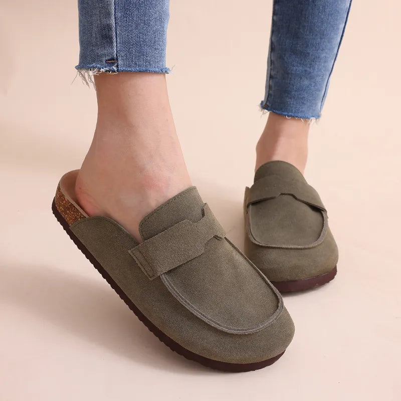 New 2024 Women Clogs For Women Fashion Cork Suede Mules Slipper Classic Cork Antislip For Outdoor Slippers With Arch Support