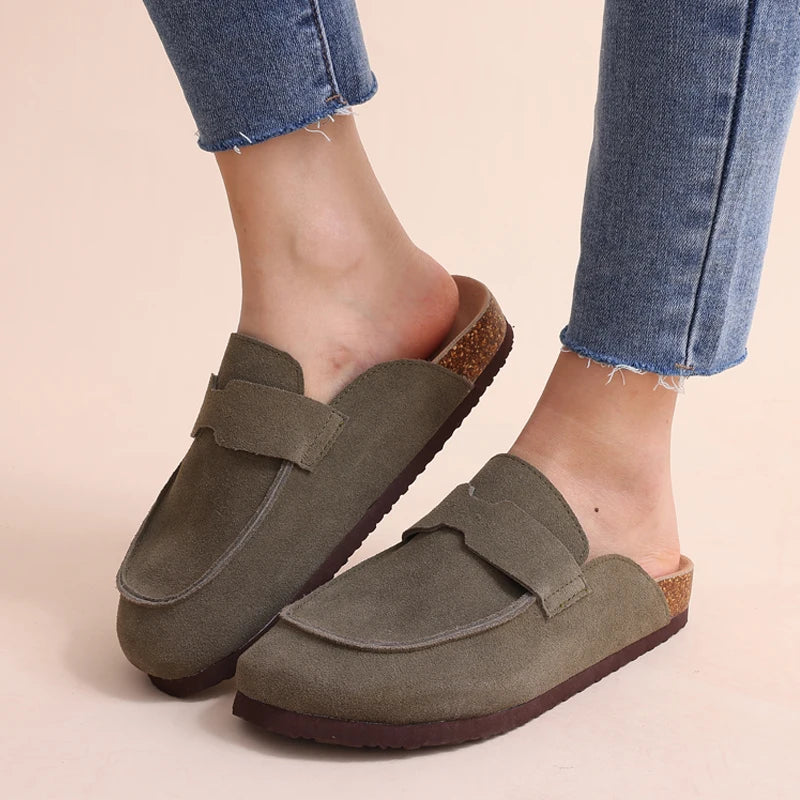 New 2024 Women Clogs For Women Fashion Cork Suede Mules Slipper Classic Cork Antislip For Outdoor Slippers With Arch Support