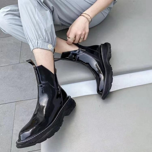 Women's All-match Patent Leather Boots