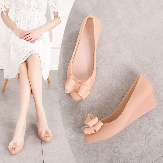 New Women’s Baotou Fashion Wedge Heel Jelly Sandals