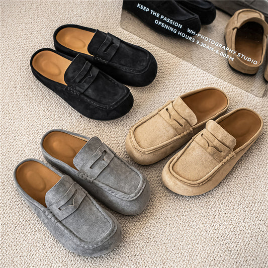 Retro Comfortable Suede Casual Mules Clogs
