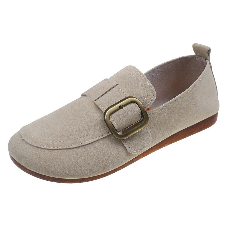 Retro Slip-on Shallow Mouth Flat Casual Shoes for Women