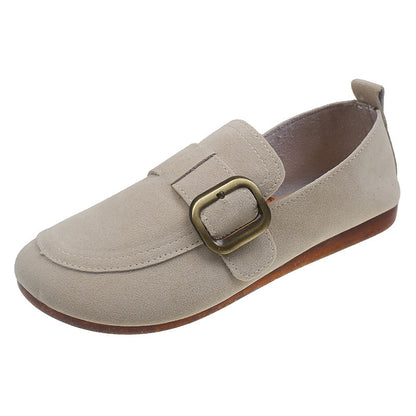 Retro Slip-on Shallow Mouth Flat Casual Shoes for Women