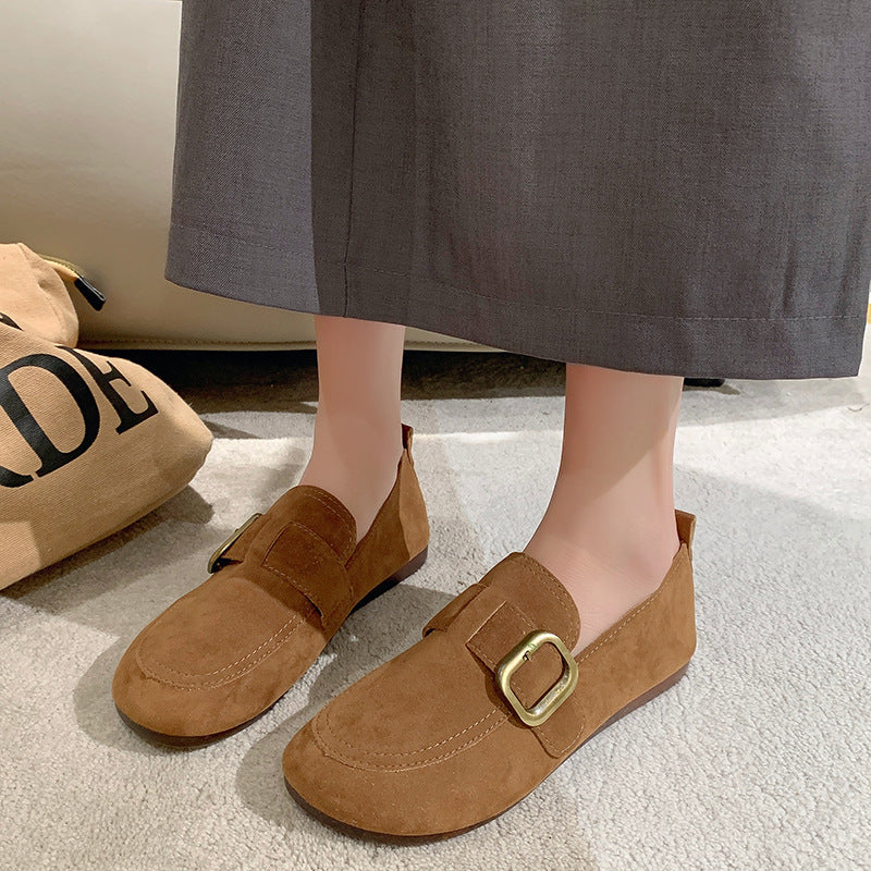 Retro Slip-on Shallow Mouth Flat Casual Shoes for Women