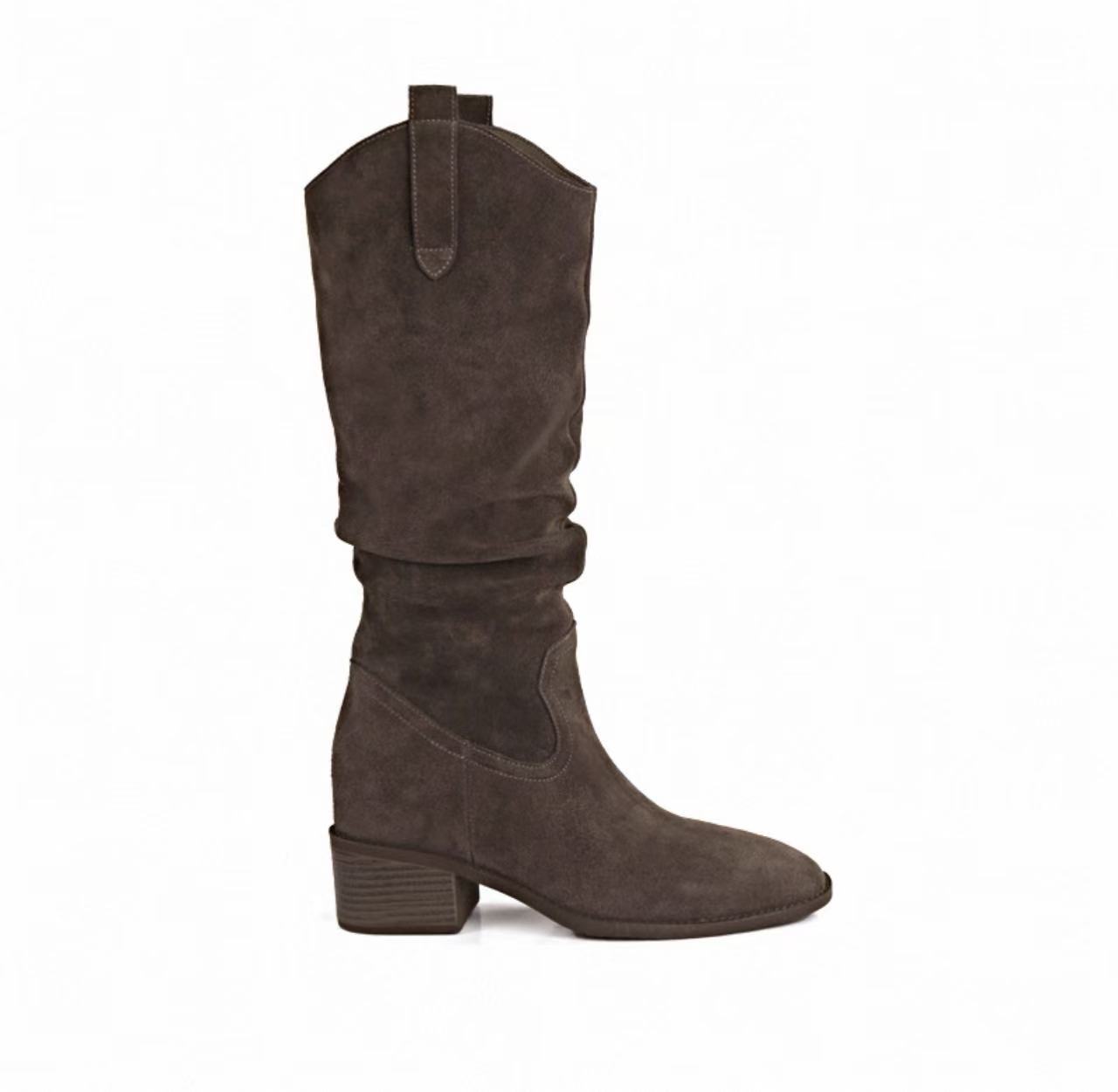 Leather Small Hight Increasing Boots for Women