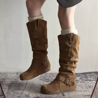 Womens Fashionable Vintage Denim Long Boots