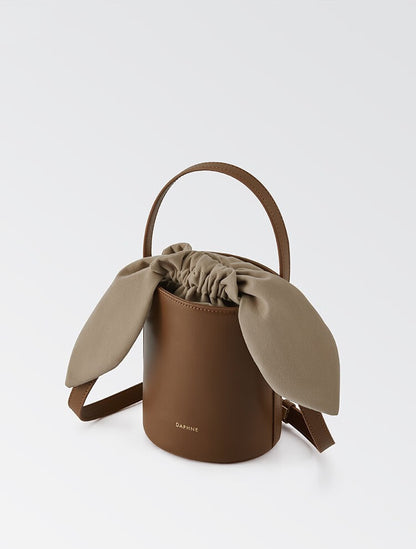 Cowhide Bucket Bag Female Niche Texture One Shoulder Oblique Hand Hold