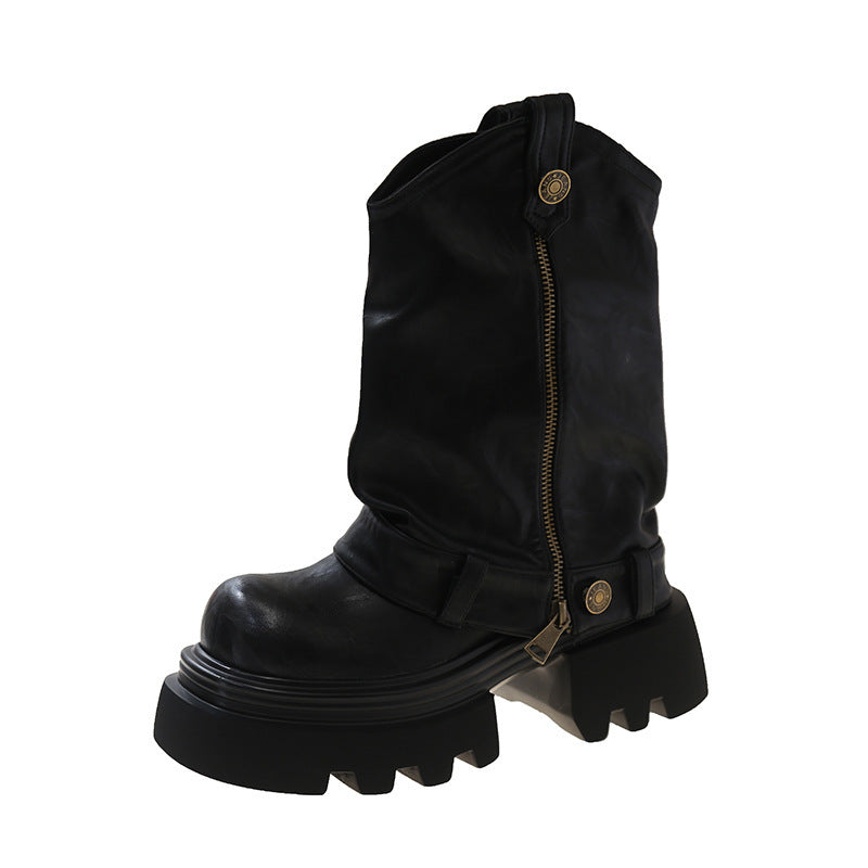 Retro British Style Platform Martin Boots for Women