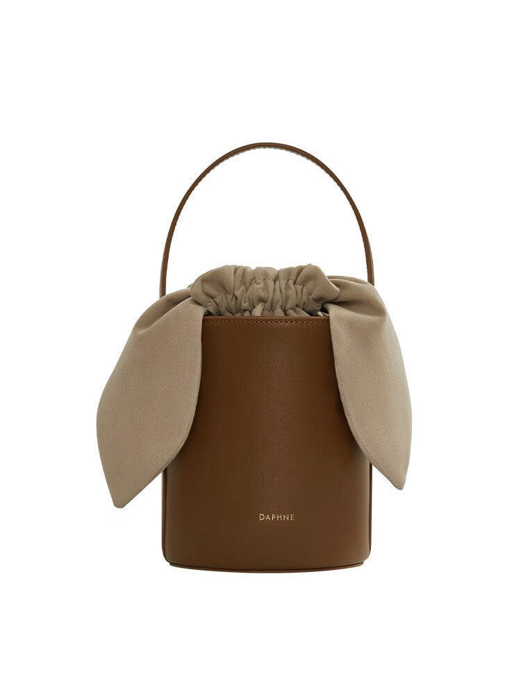 Cowhide Bucket Bag Female Niche Texture One Shoulder Oblique Hand Hold