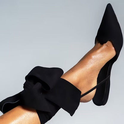 Suede Pointed-toe Outdoor Lace-up Sandals For Women