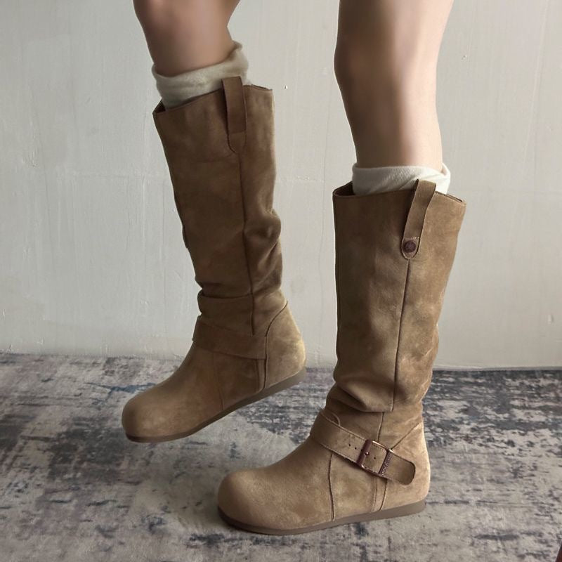 Womens Fashionable Vintage Denim Long Boots