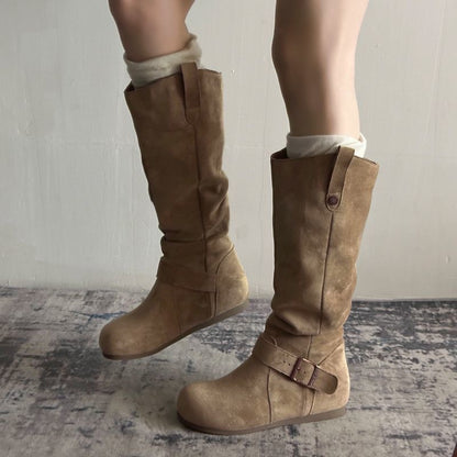 Womens Fashionable Vintage Denim Long Boots