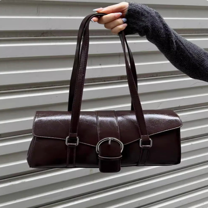 Ladies' One Shoulder Vintage Baguette Tube Handbag
